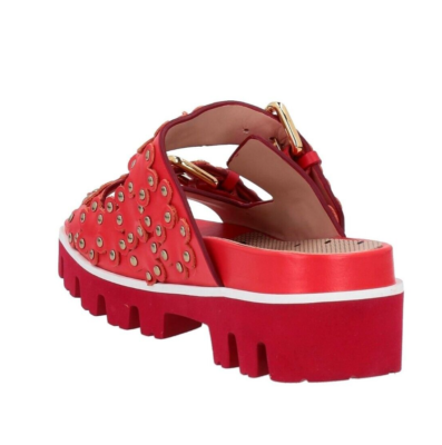 VALENTINO>>La Cruisette プリント エスパドリーユ ミュール New Red Valentino Flower Puzzle Stud Leather Slide Sandals