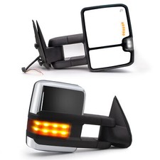 Tow Mirrors For Chevy Silverado Gmc Sierra 2500 Power Heated Signal Chrome
