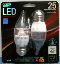 Feit Electric LED Dimmable Chandelier Flame Tip Light Bulbs2 pk. 20841 FS