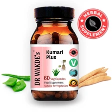 DR WAKDE'S Kumari Plus Capsules | 60 Veg Caps | Ayurvedic Supplement | Vegan ...