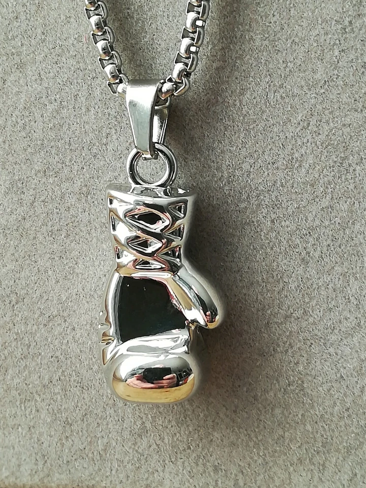 Boxhandschuh Anhänger Mit Halskette Silber Boxen Boxer Kickboxen Kampfsport - Bild 4 von 4