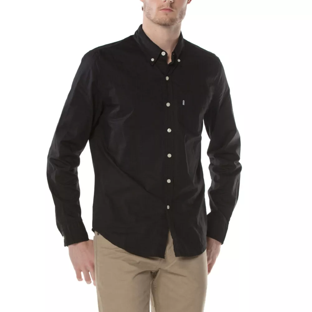 Levis Classic Long Sleeve Shirt Button Up Lightweight Cotton Slim