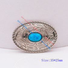 10X Western Silver Turquoise Horse Saddle Leathercraft Prairie Dust Oval Conchos