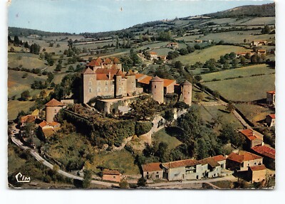 Aerial View Feodal Castle Berze Le Chatel France Cont Postcard Vtg Posted 1973