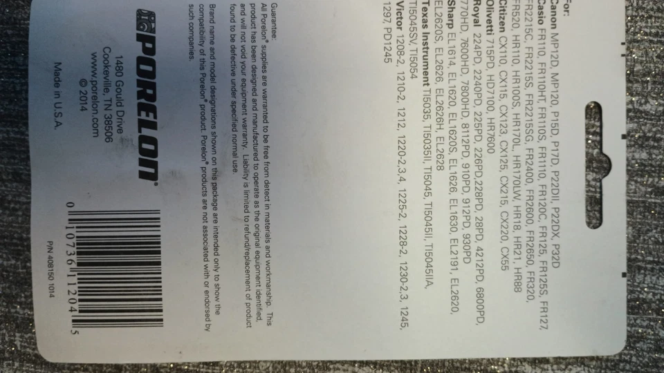Rollo de tinta PR para máquina de adición Canon, Casio, Royal y Sharp Foto 2 de 2