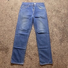 1990  s Vintage Carhartt Blue Denim Work Jeans Size 37 Blue Made in USA