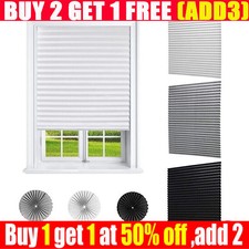 Self Adhesive Pleated Blind Drapes Window Covers Temporary Curtains Decoration