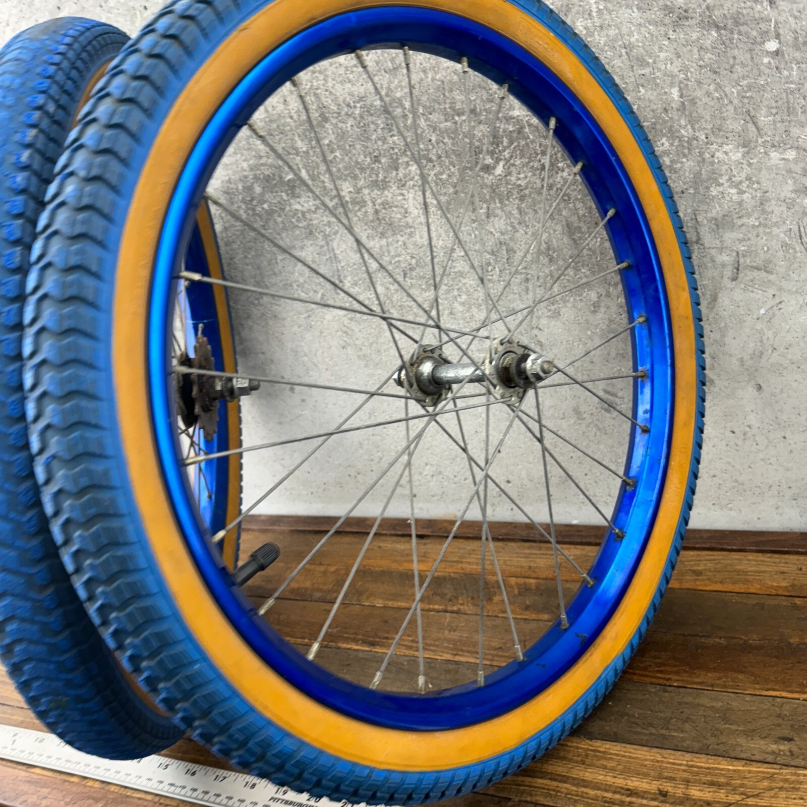 Old School BMX Wheel Set Shimano 1983 Blue Snake Belly Style 83 Steel OG 1980s eBay