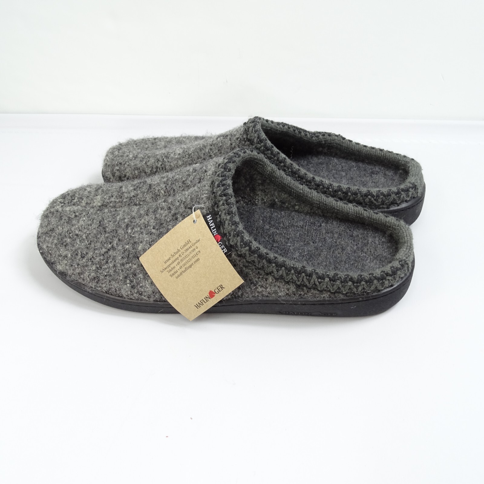 Haflinger Slippers Shoes Wool Closed Toe Gray Sz 46 Mens 13 AT64 Hard