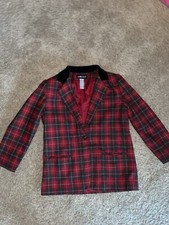 Vintage Sag Harbor Wool Blend Tartan Plaid Blazer Jacket Academia Preppy Wmn 14