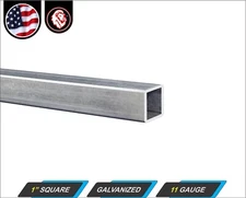 1" Galvanized Square Steel Tube - 11 gauge - 36" inch long (3-ft)
