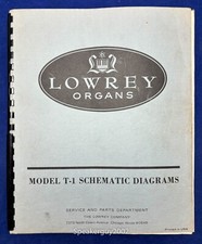 Original Lowrey Organs Schematic Manual / T-1