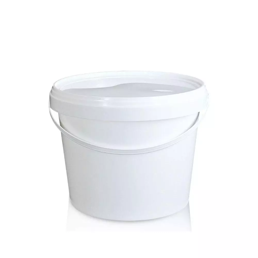 Bulk 10x 2L Plastic Buckets + Lids - Empty White With Handle - Small Food  Pail