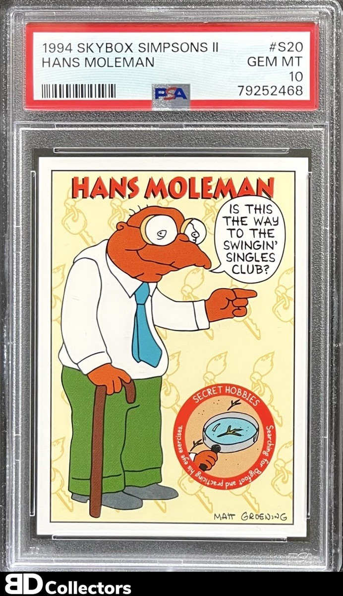 HANS MOLEMAN PSA 10 POP 2 #S20 1994 Skybox Simpsons II GEM