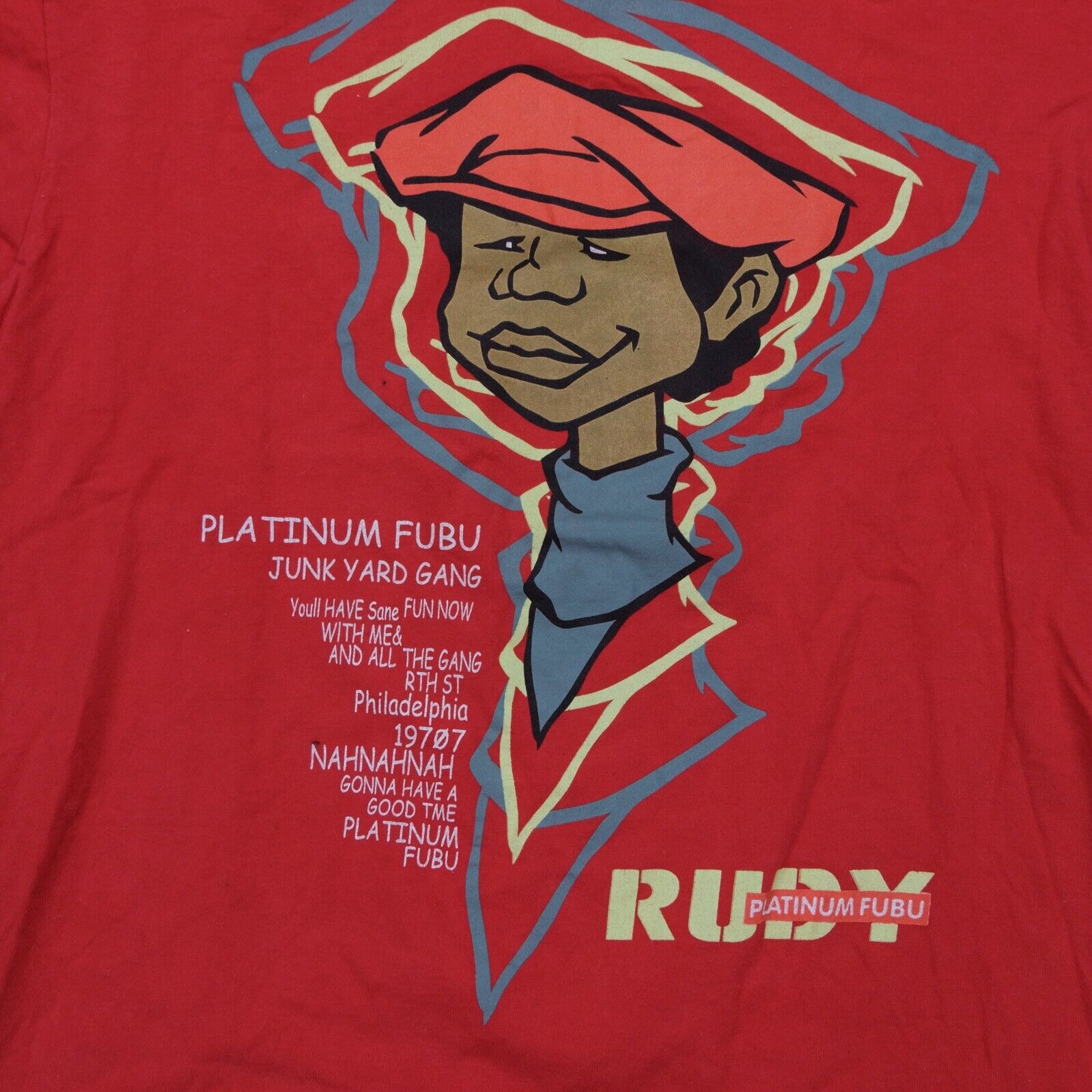 Rare VTG PLATINUM FUBU Fat Albert Rudy Junk Yard Gang Long SleeveT Shirt  90s 3XL