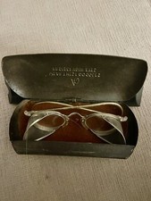 Antique/Vintage AO American Optical Safety Glasses w/Metal Case -Lens Clear