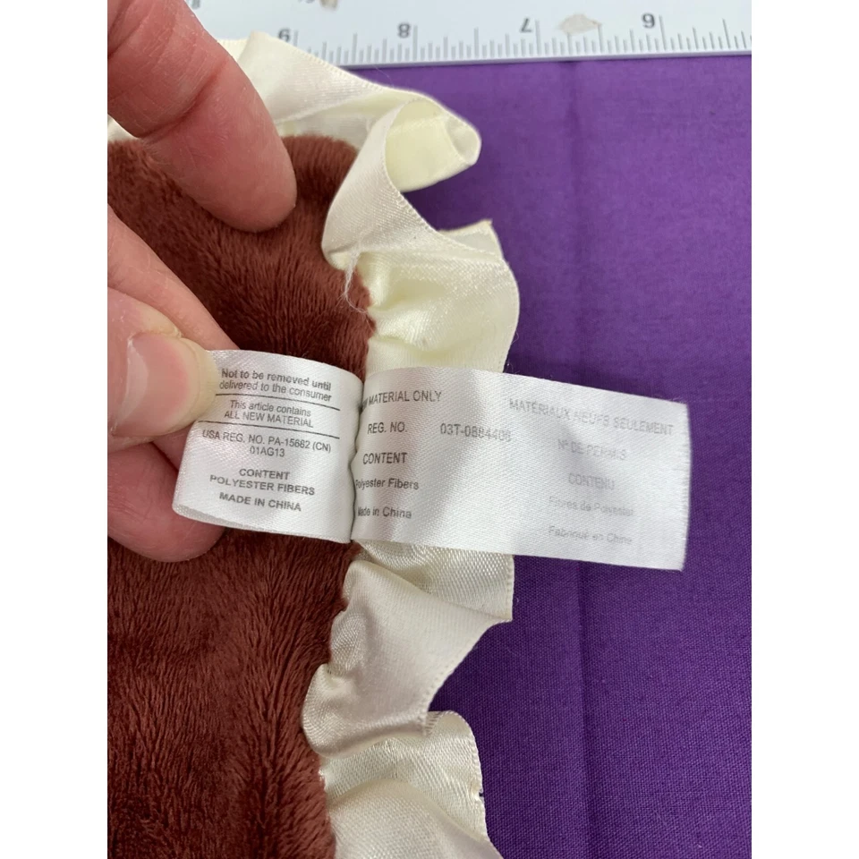 Nookums Monkey Brown Cream Silky Minky FLAWED Security Blanket Lovie - Imagem 4 de 4