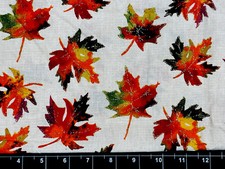 Tina Scrap 9"x21" Harvest Leaves fall autumn Glitter Gold Fabric Cotton