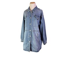 Scoop Size L Denim Coat Jacket Rope Waist *wear