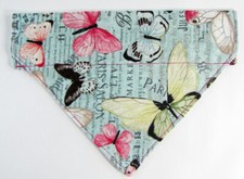 Butterflies Dog Bandana, Over the Collar dog bandana, Dog collar bandana, puppy
