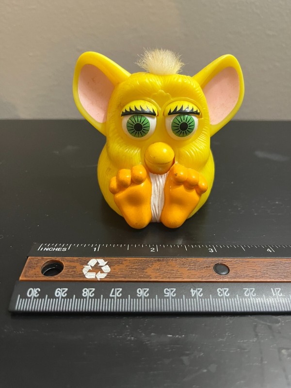 McDonald's Happy Meal Toy Furby Yellow and White with White Hair