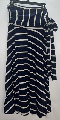 Women's Navy Blue Striped Skirt size 26/28 Cato