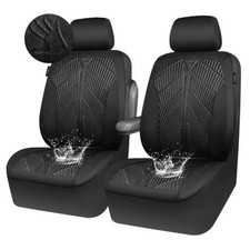 Waterproof Car seat covers Front Seats covers Two Front ALL Black-Front Seat