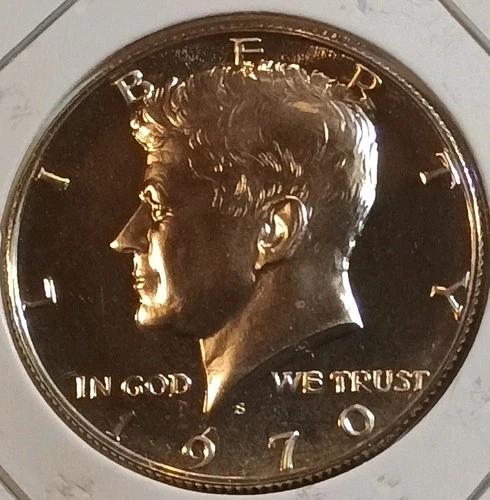 1970 S Kennedy Proof 40% Silver Half Dollar In 2x2 Coin Flip***FREE SHIPPING***