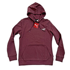 Image of New Puma Hoodie Hooded Sweatshirt Women S Pullover Top Dusty Plum Embroidered