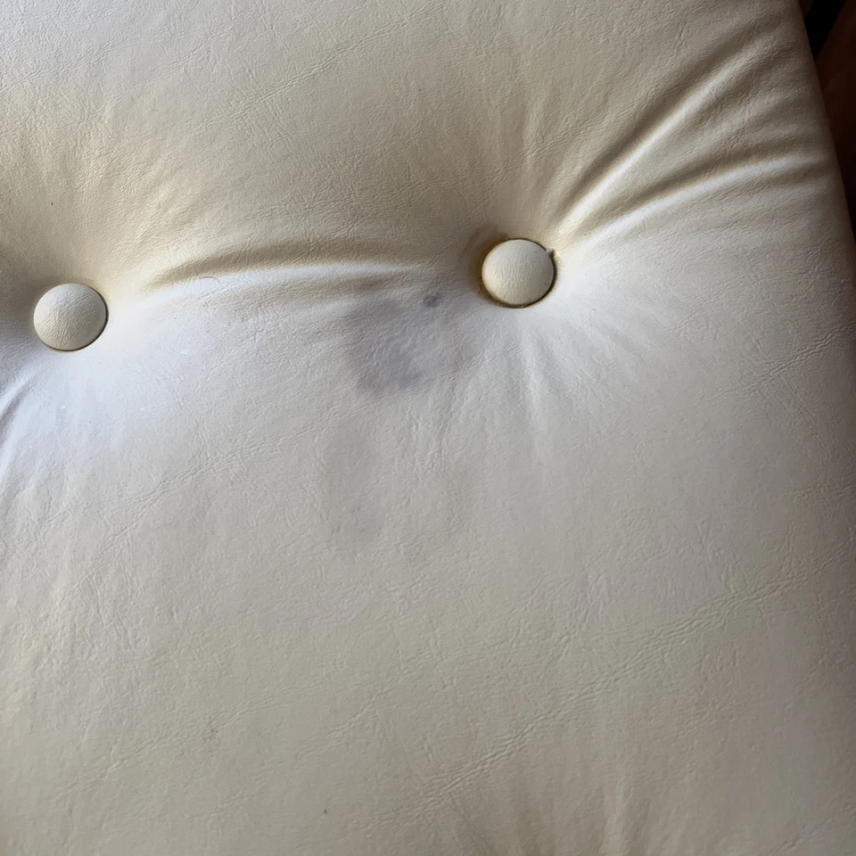 Banqueta George Koch Sons cromada crescente ou banco de banheiro MCM branco - Imagem 4 de 4