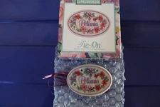 Longaberger 1997 May Series Full-Size Petunia Basket Pottery Tie-On #34461 NEW