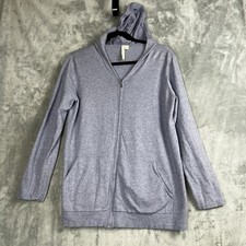 J. Jill Pure Jill Women Sweatshirt Hoodie Medium Full Zip Blue Athleisure