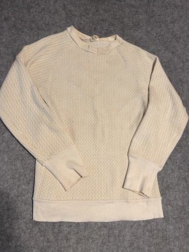 Vintage Sears Mens Store Thermal Shirt (M) Cream Wool Base Layer 70s