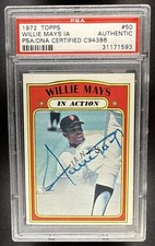 1972 TOPPS WILLIE MAYS PSA DNA AUTO #50 GIANTS