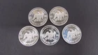 Lot of 5 (Five) 1 -Troy Ounce Each .999 1986 Liberty Silver Rounds 5.5 oz