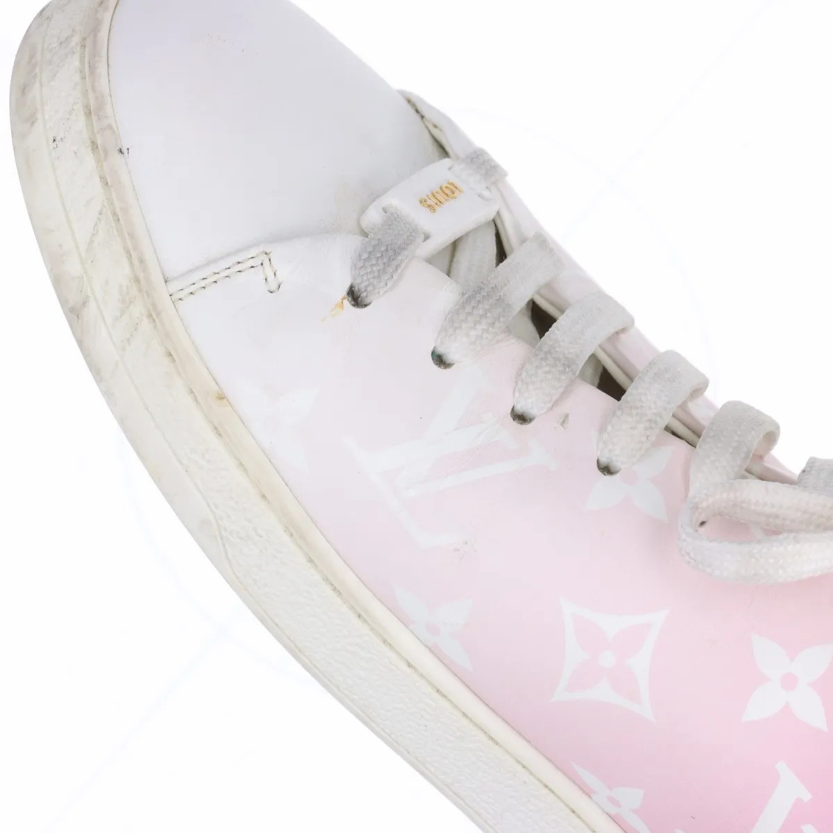 Louis Vuitton Front low line 20 years Leather Sneakers 37.5 Ladies' pink x white thumbnail 14
