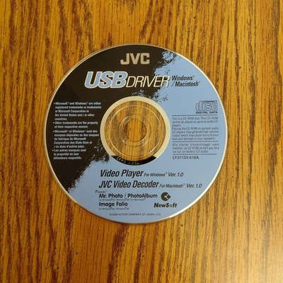 JVC USB Driver CD-ROM Software for Windows and Macintosh Ver 1.0 Disc
