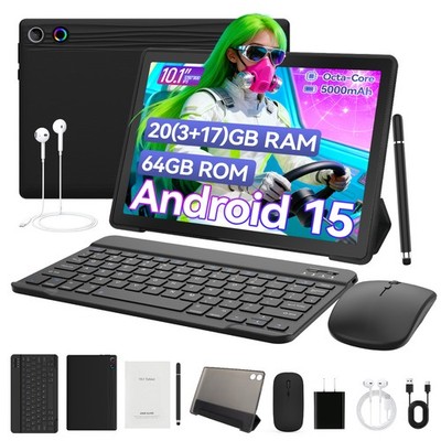 Android 15 10.1 inch Tablet 20GB RAM 64GB ROM IPS LCD Touchscreen Dual Camera