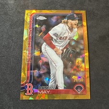 2025 Topps Chrome Sapphire Dustin May Gold Refractor #d /50 Red Sox