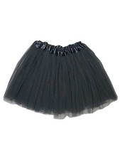 Dark Gray Tutu Skirt for Girls 3-Layer Tulle Ballet, Dance, and Dress-Up Costu