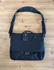 TUMI Black Slim Expandable Computer Messenger Bag  #2619204