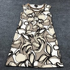 Dana Buchman Sheath Dress Womens4 Beige Stretch All Over Print Abstract Retro