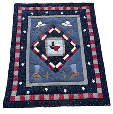 Texas Cowboy Quilt Blanket Wall Hanging Weste...