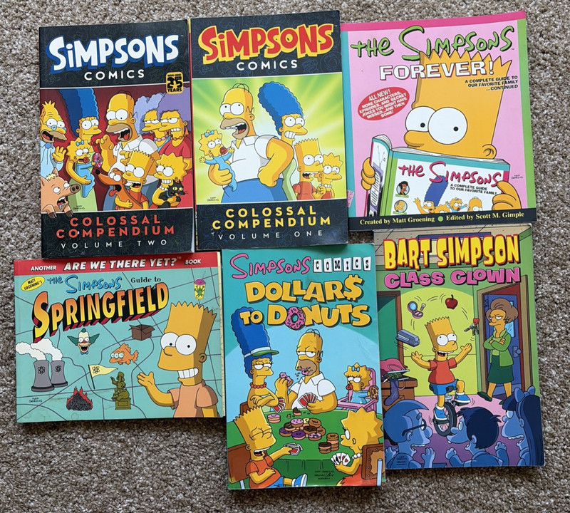 The Simpsons Comics Lot 6 PB Books Colossal Compendium Bongo Comics Bundle VGUC