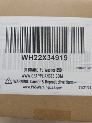 GE WH22X34919 UI Board for FL Washer 850 Front Load Washer Replacement Part 