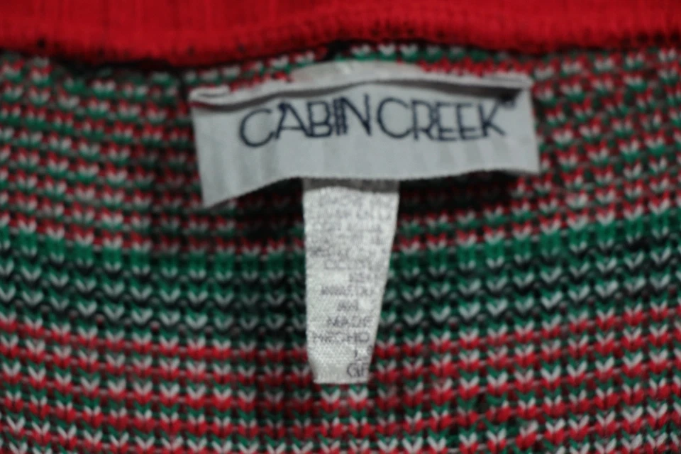 Винтажный Cabin Creek Рождественский кардиган праздник уродливый свитер вечеринки L - Изображение 3 из 4