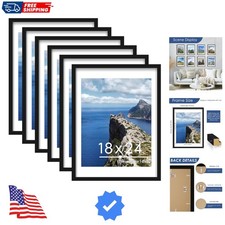 18x24 Poster Frame Set of 6, Display Pictures 16 x 20 with Mat or 18 x 24 wit...