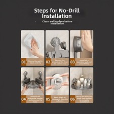 Triangle Suction Cup Shelf for Bathroom Corners with Hook for Daily Essentials