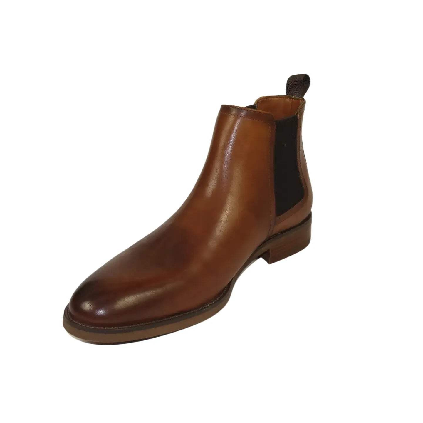 Men's Slip On Boot STEVE MADDEN Leather Upper Plain Toe Montreux Tan image 4