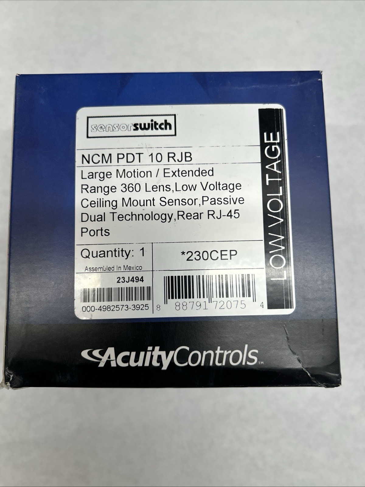NEW Acuity Controls SensorSwitch NCM PDT 10 RJB nLight 360 Ceiling Motion Sensor